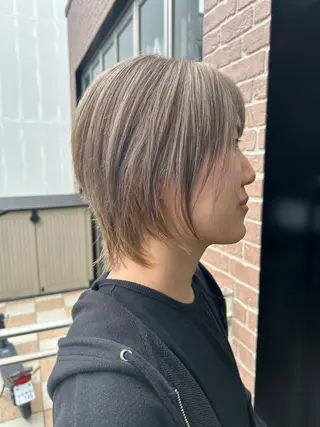 ショート カラー パーマ 久木原 ゆりのヘアスタイル
