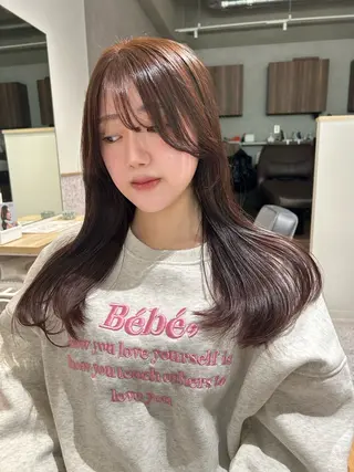 ロング カラー ヘアアレンジ トレンドレイヤー カット/mihoのヘアスタイル