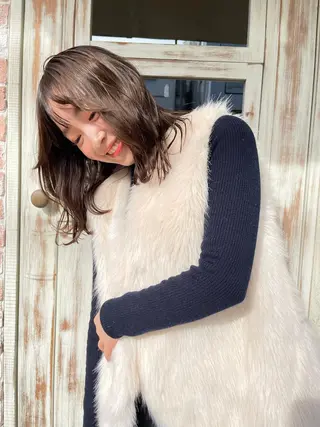 ミディアム カラー ヘアアレンジ 美容室sand 横浜のヘアスタイル