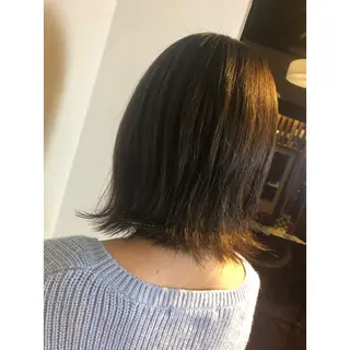 ミディアム カラー オーガニックカラー/ 髪質改善/暗髪/ボブのヘアスタイル