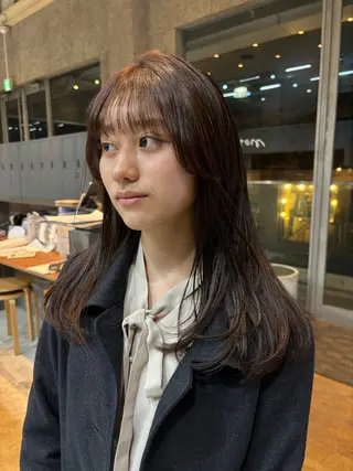 セミロング カラー パーマ ヘアアレンジ 押切 響 のヘアスタイル