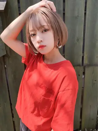 ショート カラー ヘアアレンジ 【赤み消しカラー】 中野浩太のヘアスタイル