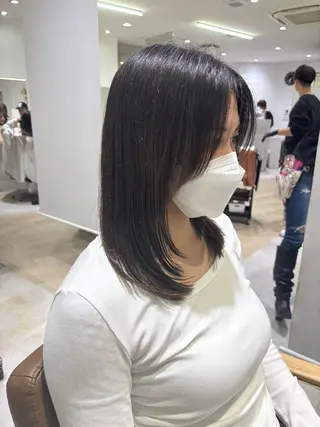 ミディアム 🥇赤み消しカラー／ 髪質改善の匠🥇のヘアスタイル