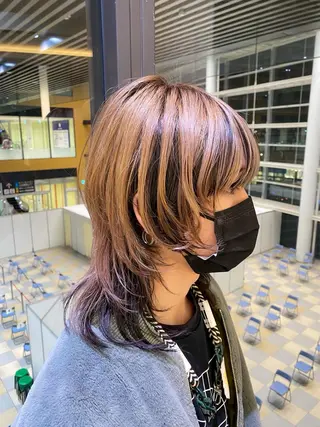 カラー メンズ 赤本悠斗波巻きパーマ メンズパーマのヘアスタイル