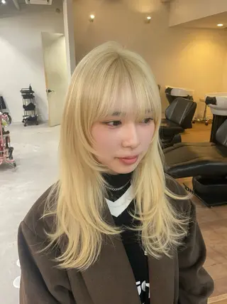 ミディアム 梅田韓国ヘア kiara🩷彡のヘアスタイル