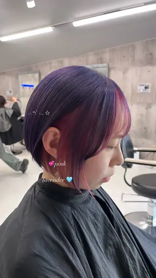 ショート カラー ハイトーン/ゆるふわ 🧚𖥔ׁTOMO♡のヘアスタイル