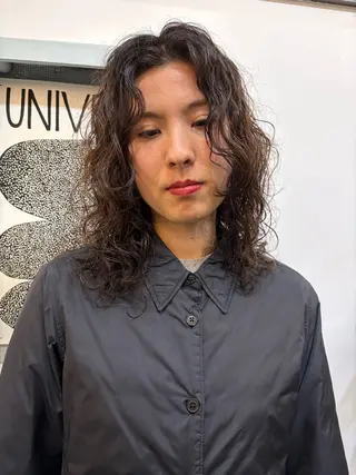 ミディアム パーマ 無料カット/ 癖毛風パーマ/凜のヘアスタイル