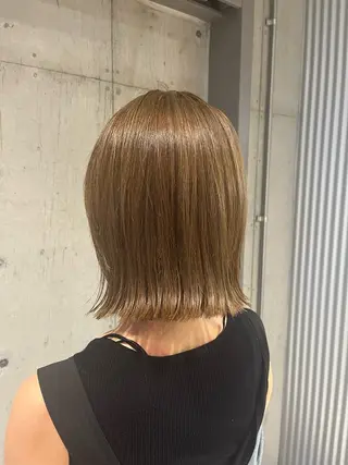 ミディアム カラー ヘアアレンジ ボブ×艶カラー 特化・リクト💥のヘアスタイル