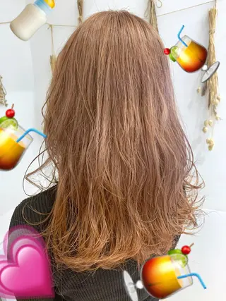 セミロング カラー 学割 悟 韓国風艶髪縮毛矯正のヘアスタイル