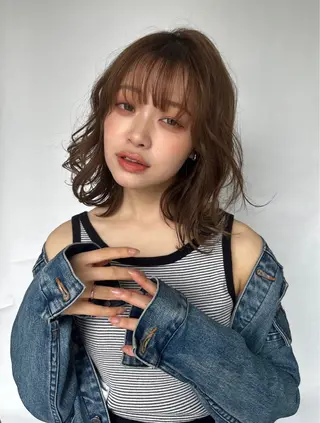 ミディアム 暖色カラー 奥村陽花のヘアスタイル