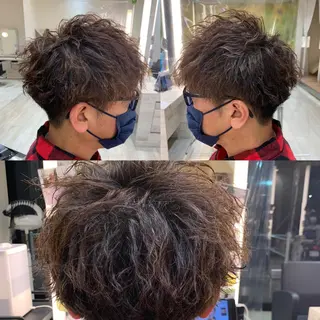 パーマ メンズ レイヤー／パーマ 西山賢志のヘアスタイル