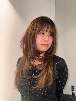 ロング カラー レイヤーカット 大名　sakiのヘアスタイル