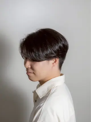ミディアム メンズ フジワラ ヤスのヘアスタイル