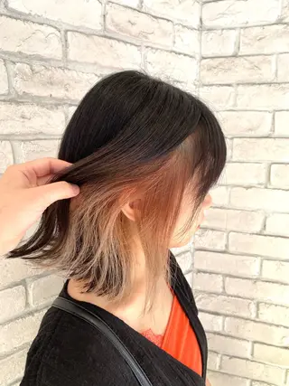セミロング カラー 💙mai🫧 縮毛矯正・ハイライトのヘアスタイル