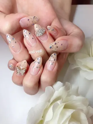 セミロング ネイル 長さ出し専門 nynaのネイルデザイン
