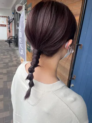 ミディアム カラー ヘアアレンジ タケウチ サトミのヘアスタイル