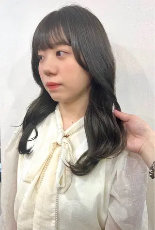 セミロング 韓国ヘア 🎀華澄のヘアスタイル