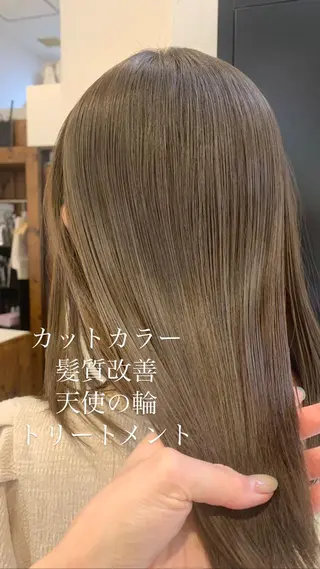 ミディアム カラー 似合わせカラー/艶 髪質改善/ヨシザキのヘアスタイル