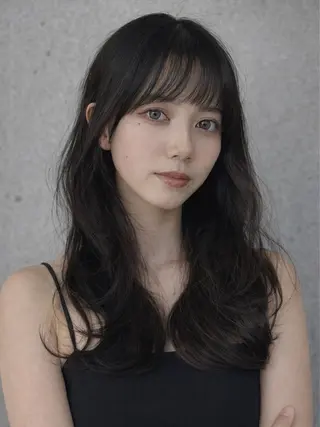 ロング 恵比寿韓国レイヤー× 艶透明感カラー大場のヘアスタイル