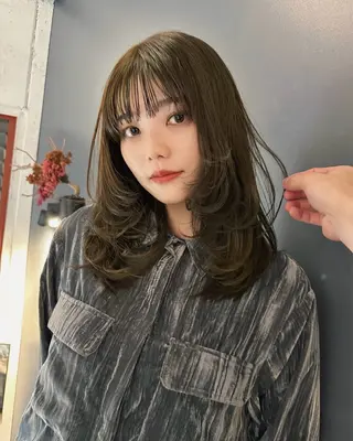 ミディアム カラー レイヤー/パーマ /ウルフ/nabeのヘアスタイル