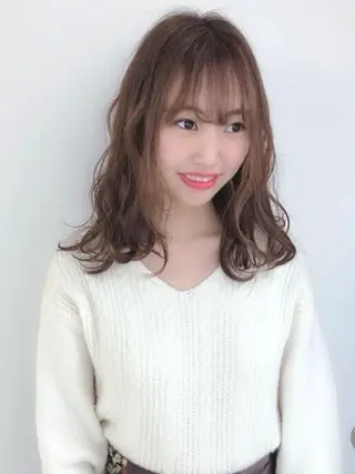 セミロング カラー 美髪⭐︎髪質改善 井上 康司のヘアスタイル
