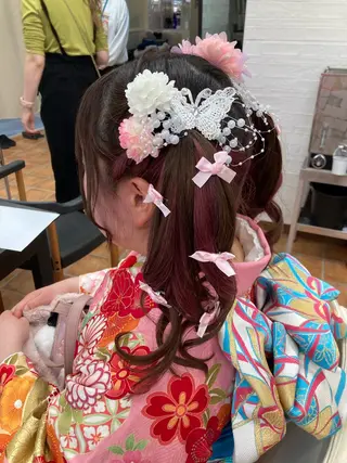 ロング ヘアアレンジ 縮毛矯正/ /関内/あべももこのヘアスタイル
