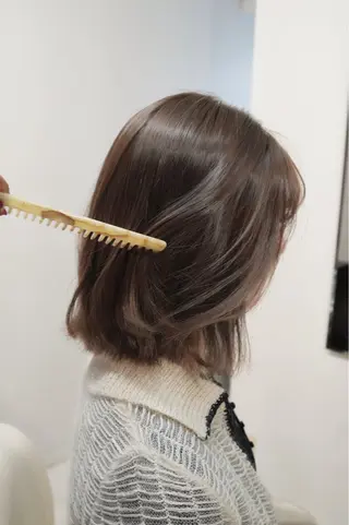 カラー 透けヘア/艶ベージュ ヘアセット/nagiのヘアスタイル