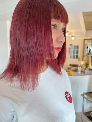 カラー ブリーチカラー🎀 韓国風/寺門美優のヘアスタイル