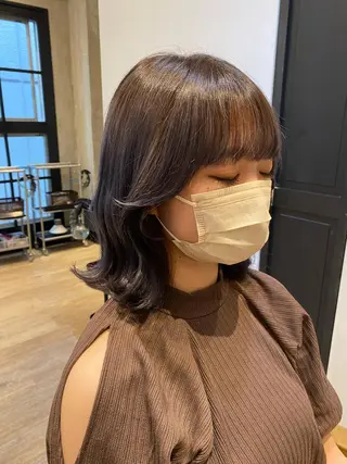 セミロング 顔周りカット・相談 レイヤーも◎しずくのヘアスタイル