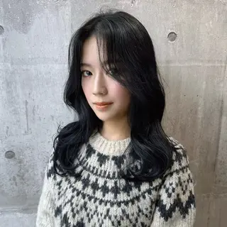 セミロング 韓国𝐻𝑎𝑖𝑟 🇰🇷🖤ハラのヘアスタイル