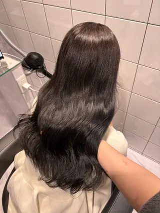 セミロング カラー 表参道♡暗髪♡ 艶カラー♡アユミのヘアスタイル