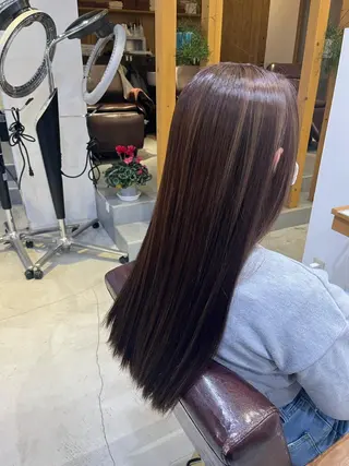 ロング カラー 川口 絵理のヘアスタイル