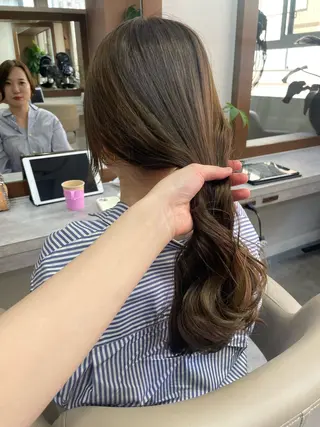 ロング 韓国風パーマ/ヘア セット/店長みづきのヘアスタイル