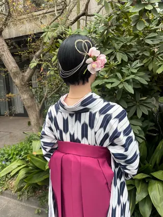 ショート ヘアアレンジ 🎗️【ヘアセット 美眉】吉川玲🎗️のヘアスタイル