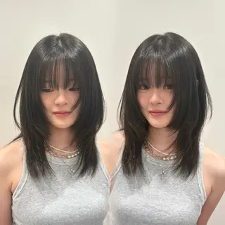 カラー navi/レイヤー ハッシュカット/愛華のヘアスタイル