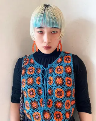 カラー ミウ☆ ブリーチダブルカラーのヘアスタイル