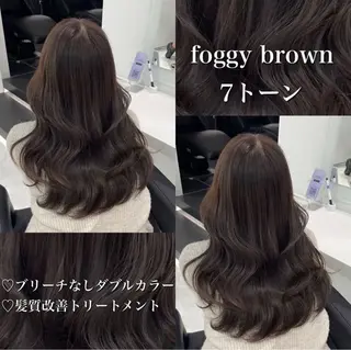 カラー 🤍ブリーチなし ブラウンhimi🤍のヘアスタイル