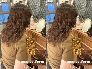 セミロング カラー パーマ オリーブカラー/みづ き/ボブパーマ🤍のヘアスタイル