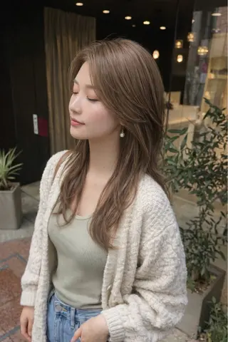 カラー 美髪矯正/髪質改善 /透明感ある艶カラーのヘアスタイル