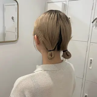 ミディアム ヘアアレンジ 透明感カラー、 アレンジ/miyuのヘアスタイル