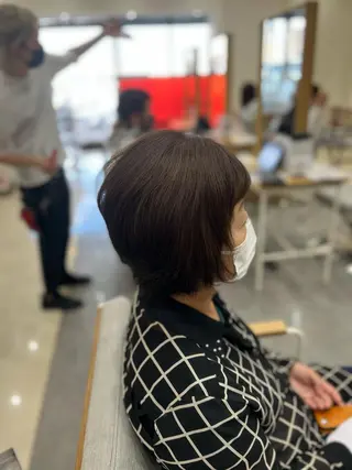 ショート カラー 太白区/白髪ぼかし ハイライト/千葉達人のヘアスタイル