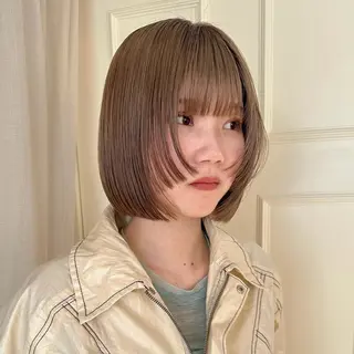 ショート カラー 透明感/縮毛/ボブ CHIHIROのヘアスタイル