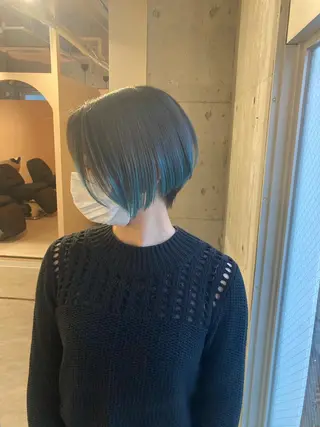 ショート カラー 髪質改善.縮毛矯正 ×韓国ヘアyukiのヘアスタイル