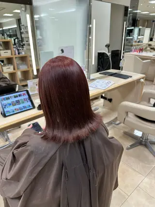 ミディアム カラー 艶髪 黄金比みくのヘアスタイル