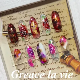 ミディアム カラー キッズ ネイル Greace  la vieのネイルデザイン