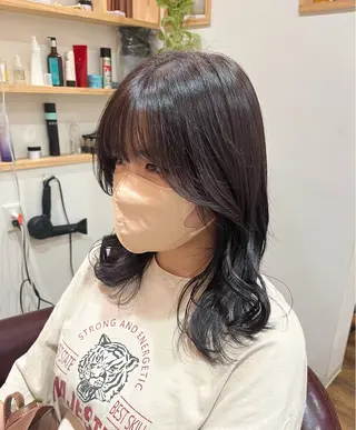 セミロング カラー 髪質改善特化 長澤友哉のヘアスタイル