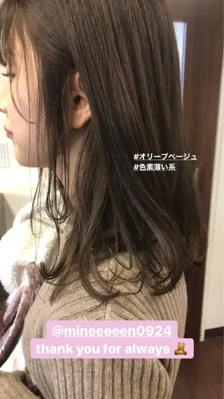 セミロング カラー せこぐち まいのヘアスタイル