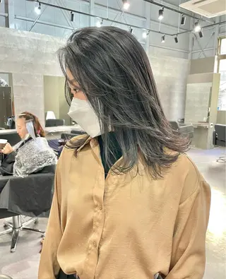 セミロング 酸性ストレート 髪質改善のヘアスタイル