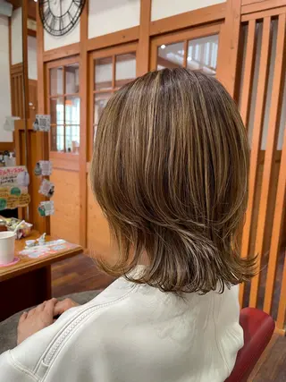 セミロング カラー TJ天気予報 豊田 /松岡さくらのヘアスタイル