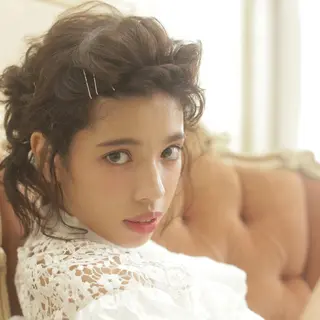 ミディアム パーマ カラー ヘアアレンジ 似合わせ提案 セミナー講師美容師のヘアスタイル